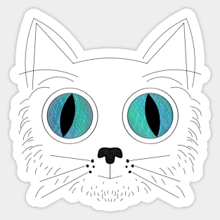 Big Eyed Cat V7 Sticker